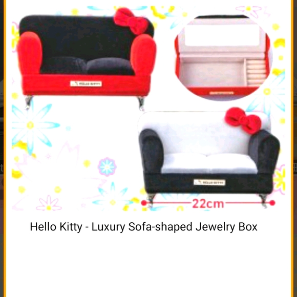 Hello Kitty Jewelry Box Luxury Sofa (Black/Red) - Picture 3 of 3
